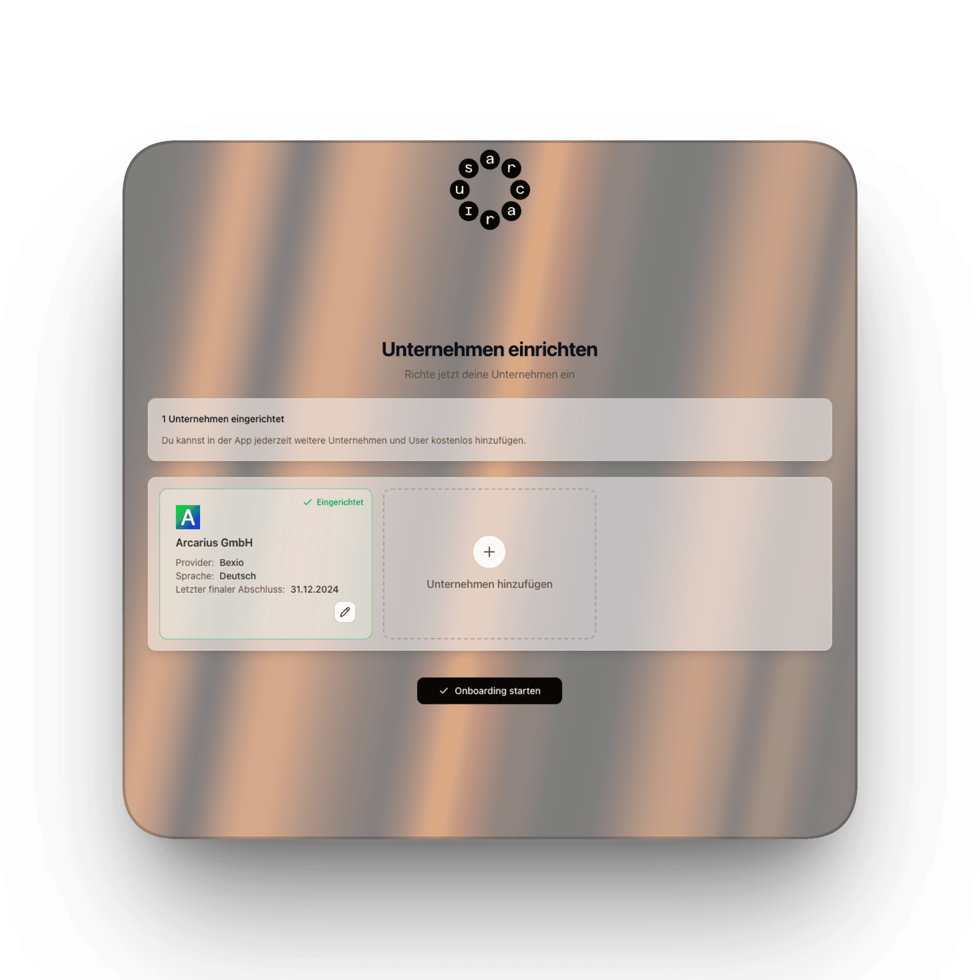Wähle dein(e) Unternehmen aus
